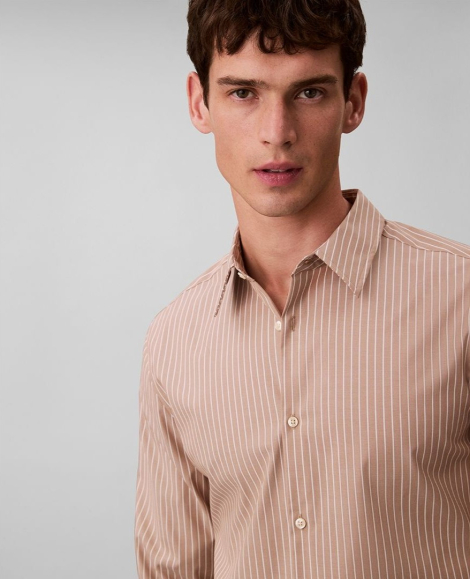 Мужская рубашка Slim Fit Calvin Klein 1160300873 (Бежевый XL)