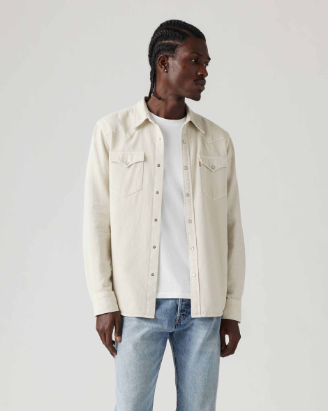 Чоловіча сорочка в стилі вестерн Levi's на кнопках 1160523151 (Молочний XXL)