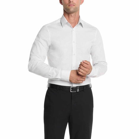 Мужская рубашка Slim Fit Calvin Klein с принтом 1160550787 (Белый XXL)