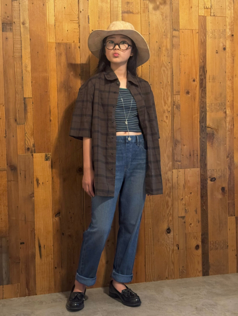 Сорочка в клітку UNIQLO з короткими рукавами 1160739271 (Коричневий M)