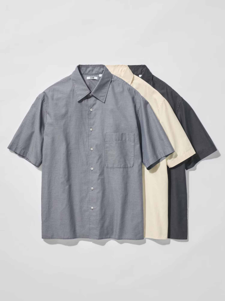 Сорочка UNIQLO з короткими рукавами 1160765030 (Молочний XXL)