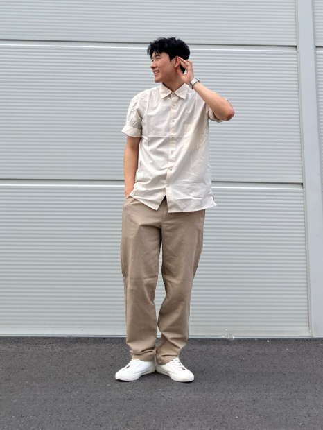 Сорочка UNIQLO з короткими рукавами 1160765030 (Молочний XXL)