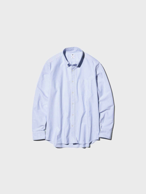 Сорочка в смужку UNIQLO 1160780160 (Білий/Блакитний 3XL)