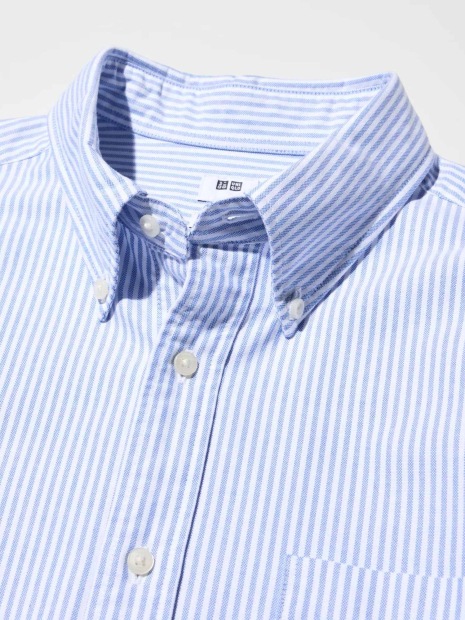 Сорочка в смужку UNIQLO 1160780160 (Білий/Блакитний 3XL)