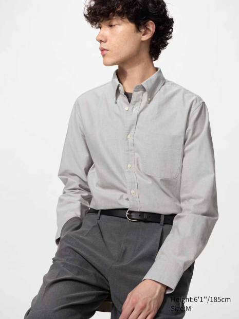 Сорочка UNIQLO з кишенею 1160781805 (Сірий XXL)