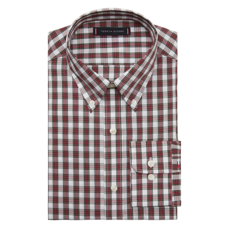 Мужская рубашка Tommy Hilfiger в клетку 1160810824 (Белый/Красный XXL)