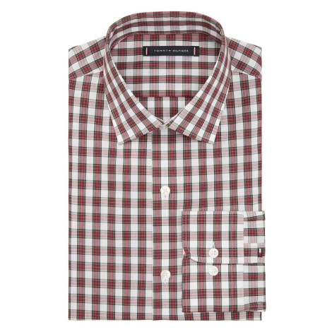 Мужская рубашка Slim Fit Tommy Hilfiger в клетку 1160861670 (Белый/Красный XXL)