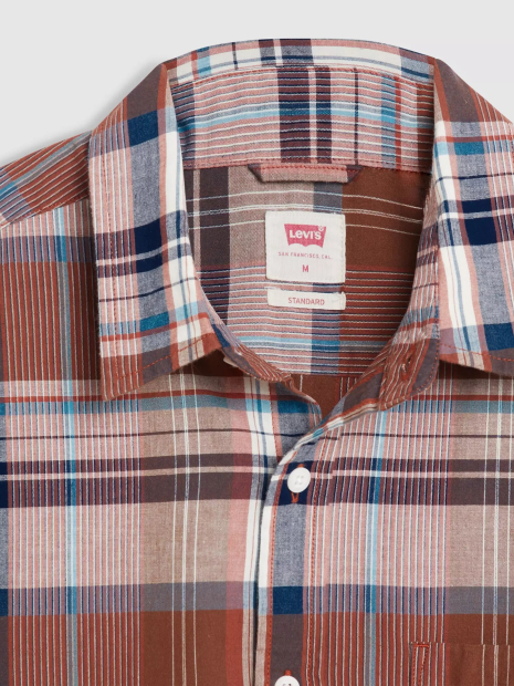Мужская рубашка Levi's с принтом 1161082375 (Коричневый M)