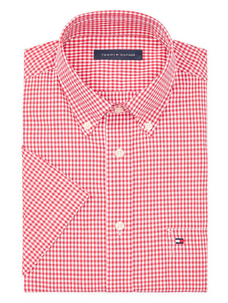 Мужская рубашка Tommy Hilfiger с короткими рукавами 1161215239 (Красный 18)