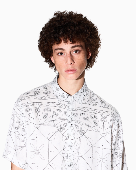 Мужская рубашка Armani Exchange с принтом 1161442106 (Белый M)