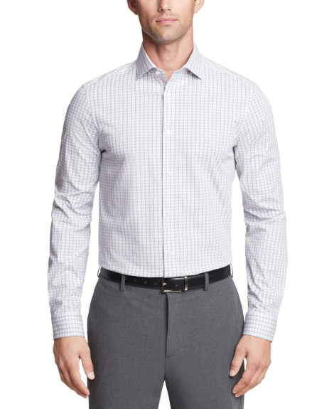 Мужская рубашка Slim Fit Calvin Klein в клетку 1161471314 (Белый XL)