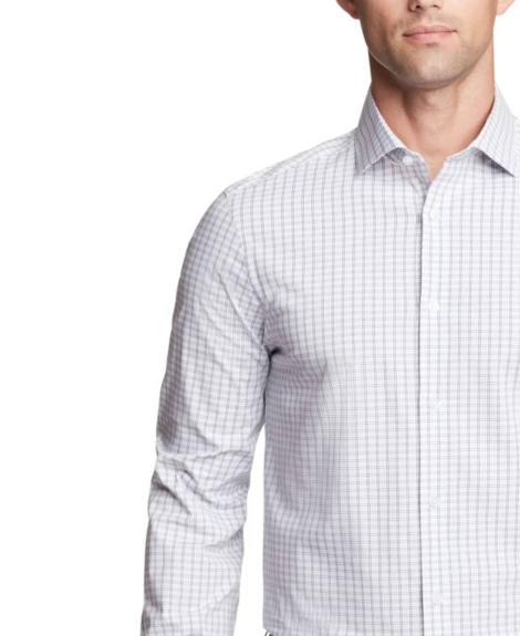 Мужская рубашка Slim Fit Calvin Klein в клетку 1161471314 (Белый XL)
