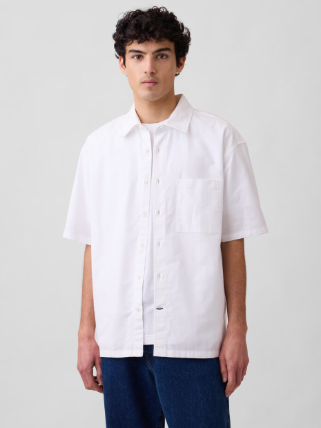 Чоловічі сорочки з короткими рукавами GAP 1161605461 (Білий M)