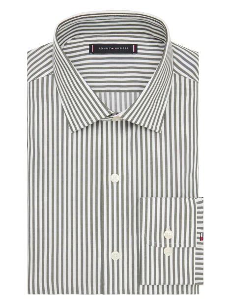 Мужская рубашка Tommy Hilfiger в полоску 1161826468 (Белый/Зеленый XXL)