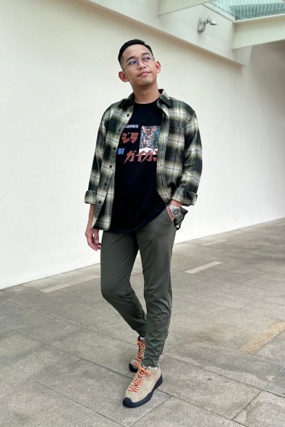 Фланелевая рубашка в клетку UNIQLO 1162143292 (Зеленый XL)