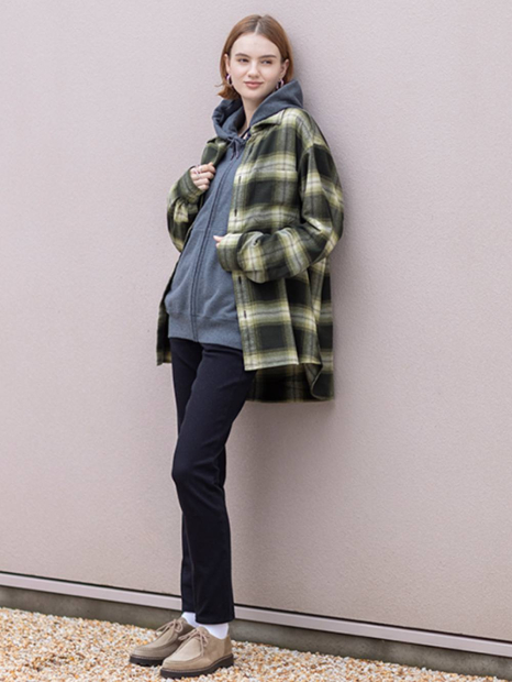 Фланелевая рубашка в клетку UNIQLO 1162143292 (Зеленый XL)