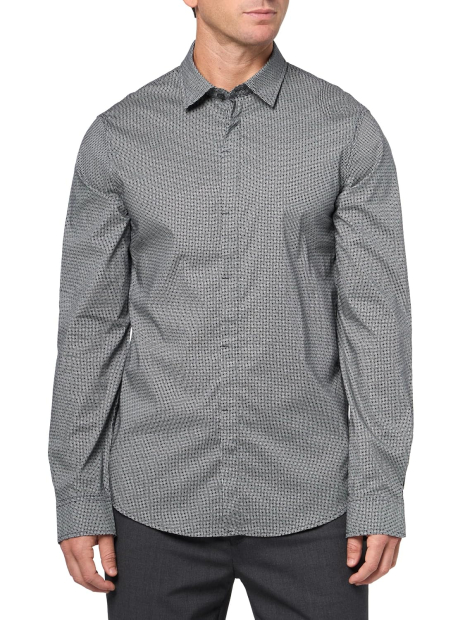 Мужская рубашка ARMANI EXCHANGE с принтом 1162781858 (Синий XL)