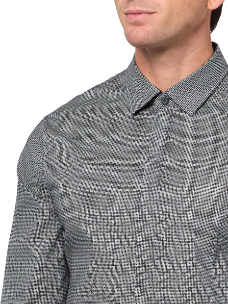 Мужская рубашка ARMANI EXCHANGE с принтом 1162781858 (Синий XL)