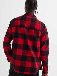 Мужская фланелевая рубашка H&M в клетку 1159841806 (Красный M)