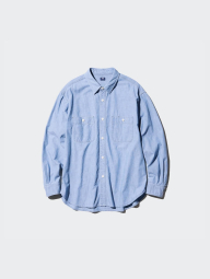 Рубашка из шамбре UNIQLO 1159843104 (Голубой 3XL)