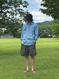 Рубашка из шамбре UNIQLO 1159843104 (Голубой 3XL)