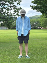 Рубашка из шамбре UNIQLO 1159843104 (Голубой 3XL)