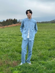 Рубашка из шамбре UNIQLO 1159843104 (Голубой 3XL)