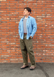 Рубашка из шамбре UNIQLO 1159843104 (Голубой 3XL)