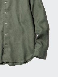 Сорочка лляна UNIQLO на гудзиках 1159843483 (Зелений 3XL)