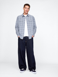 Классическая мужская рубашка в клетку GAP 1159846920 (Синий S)