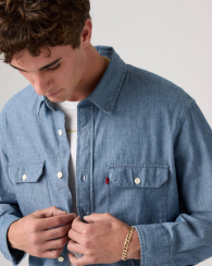 Чоловіча сорочка Levi's на гудзиках 1159847382 (Синій S)