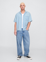 Мужская джинсовая рубашка GAP 1159848054 (Голубой M)