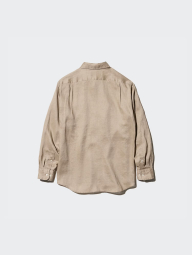 Сорочка лляна UNIQLO на гудзиках 1159849099 (Бежевий M)