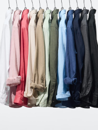 Сорочка лляна UNIQLO на гудзиках 1159849099 (Бежевий M)