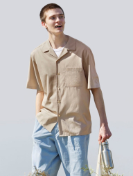 Рубашка с коротким рукавом UNIQLO 1159849990 (Бежевый XXL)