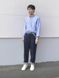 Рубашка UNIQLO 1159851926 (Голубой M)