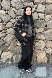 Фланелева сорочка в клітину UNIQLO 1159852954 (Чорний L)