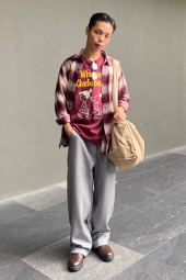 Фланелева сорочка в клітину UNIQLO 1159852993 (Червоний L)