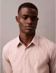 Чоловіча сорочка Slim Fit Calvin Klein в смужку 1159853042 (Бежевий XXL)