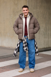 Фланелевая рубашка UNIQLO and JW ANDERSON в клетку 1159853502 (Серый XXL)