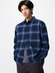 Фланелева сорочка в клітину UNIQLO 1159853509 (Синій M)