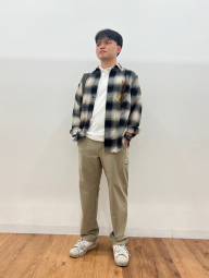 Фланелевая рубашка в клетку UNIQLO 1159853758 (Серый M)