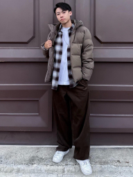 Фланелевая рубашка в клетку UNIQLO 1159853762 (Голубой 3XL)