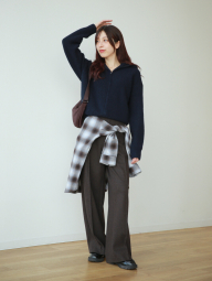 Фланелевая рубашка в клетку UNIQLO 1159853762 (Голубой 3XL)