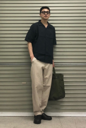 Мужская рубашка с коротким рукавом UNIQLO из смеси льна и хлопка 1159853794 (Синий XL)