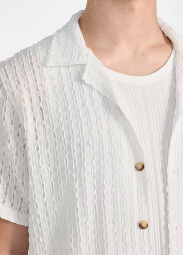 Легкая мужская рубашка Guess с коротким рукавом 1159854144 (Молочный XXL)