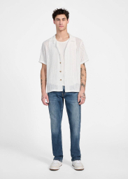 Легкая мужская рубашка Guess с коротким рукавом 1159854144 (Молочный XXL)