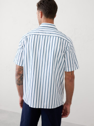 Чоловіча сорочка Banana Republic з коротким рукавом 1159854208 (Білий/Блакитний M)