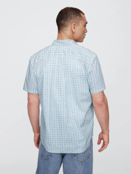 Мужская рубашка с короткими рукавами GAP с принтом 1159854894 (Белый/Голубой L)