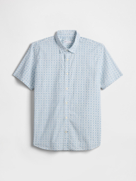 Мужская рубашка с короткими рукавами GAP с принтом 1159854894 (Белый/Голубой L)